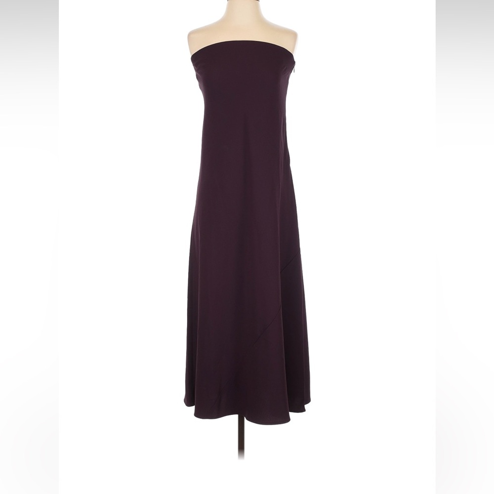 Aritzia Strapless Midi Dress in Plum